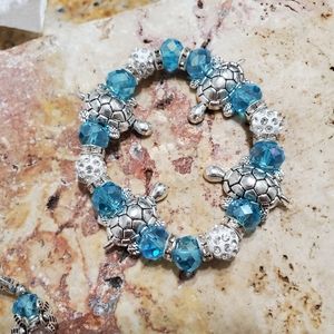 Turquoise Stretchy Glitzy Bracelet